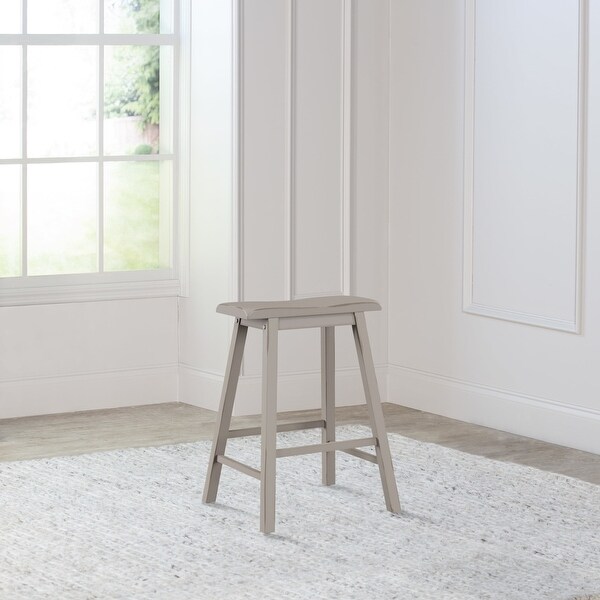 Moreno Wood Backless Counter Height Stool， Distressed Gray