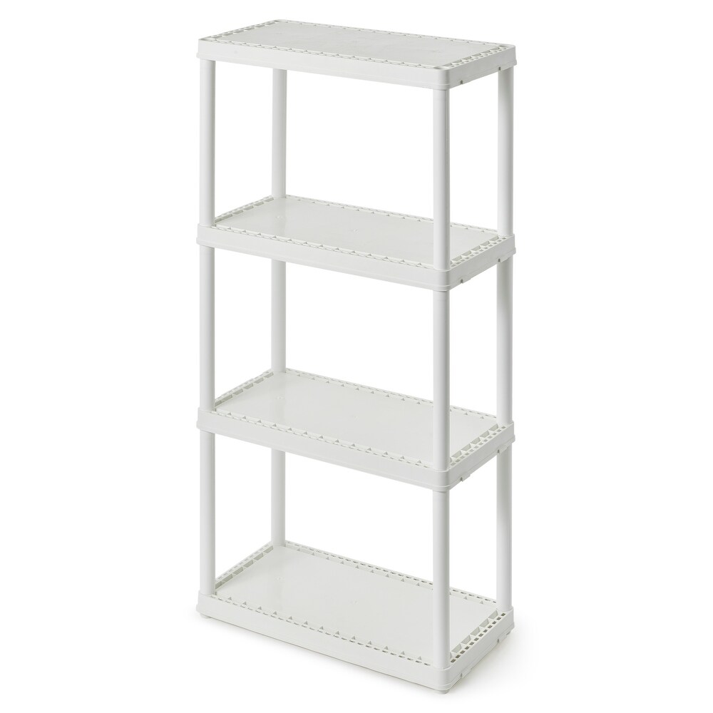 Gracious Living 4 Shelf Light Duty Shelving Unit  220lb Capacity  White  2 Pack   White