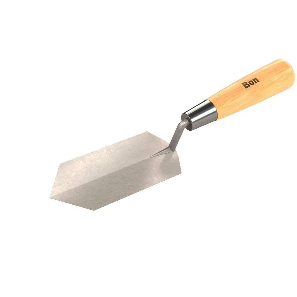 Bon Tool 5 in. x 2 in. Diamond Detail Point Margin Trowel - Wood Handle 11-998