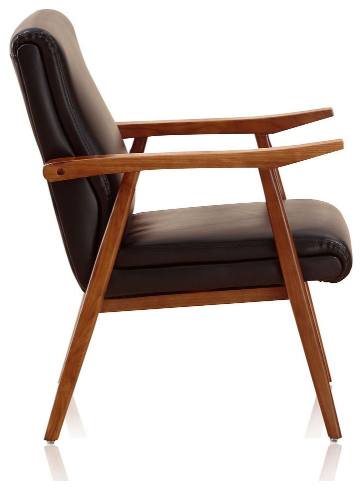 Manhattan Comfort ArchDuke Faux Leather Accent Chair   Midcentury   Armchairs And Accent Chairs   by Manhattan Comfort  Houzz