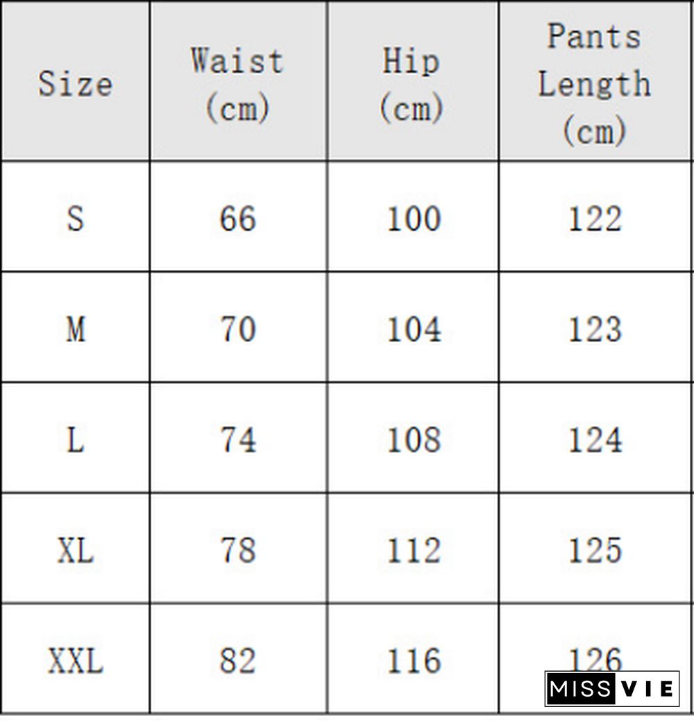 High Waist Casual Joggers Hole Wide Leg Pants