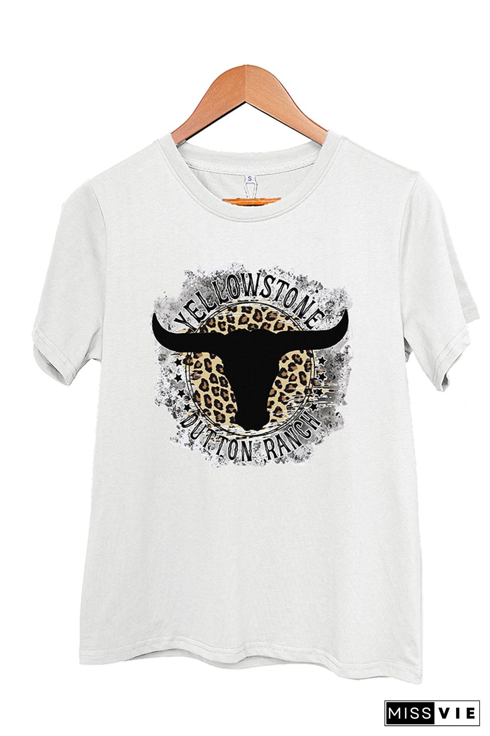 Yellowstone Dutton Ranch Leopard Short Sleeve Graphic Tee Wholesale