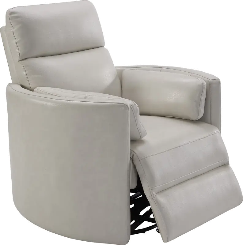 Mads Ivory Leather-Match Power Glider Swivel Recliner