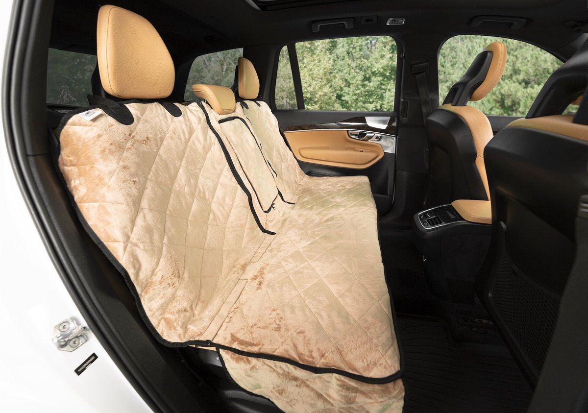 Plush Paws Products Quilted Velvet Waterproof Center Console Access Hammock Car Seat Cover