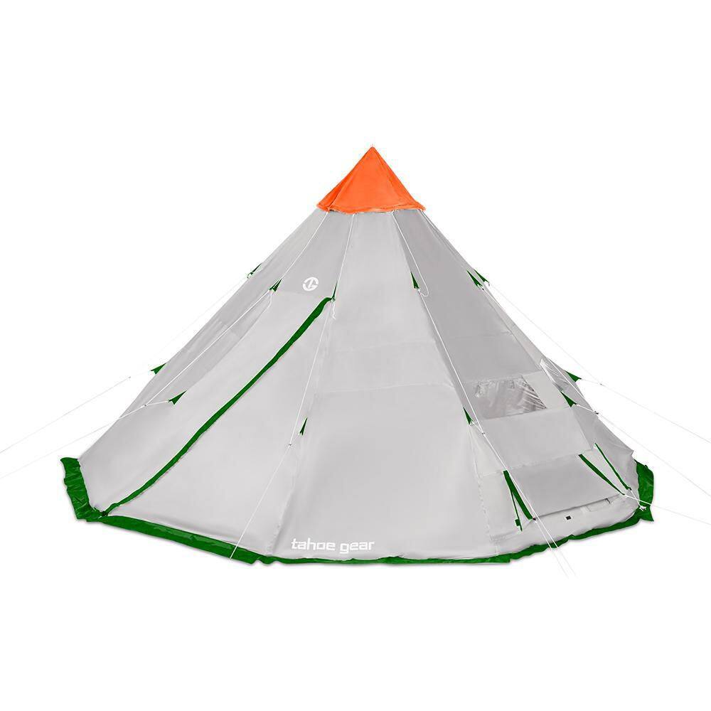 Tahoe Gear 18 ft. x 18 ft. 12-Person Teepee Cone Shape Camping Tent TGT-BIGHORNXL-12-B