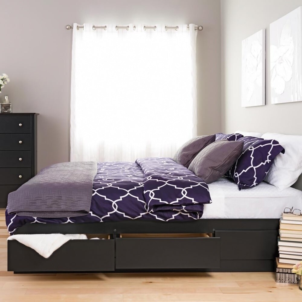 Black King Mate's Platform Storage Bed