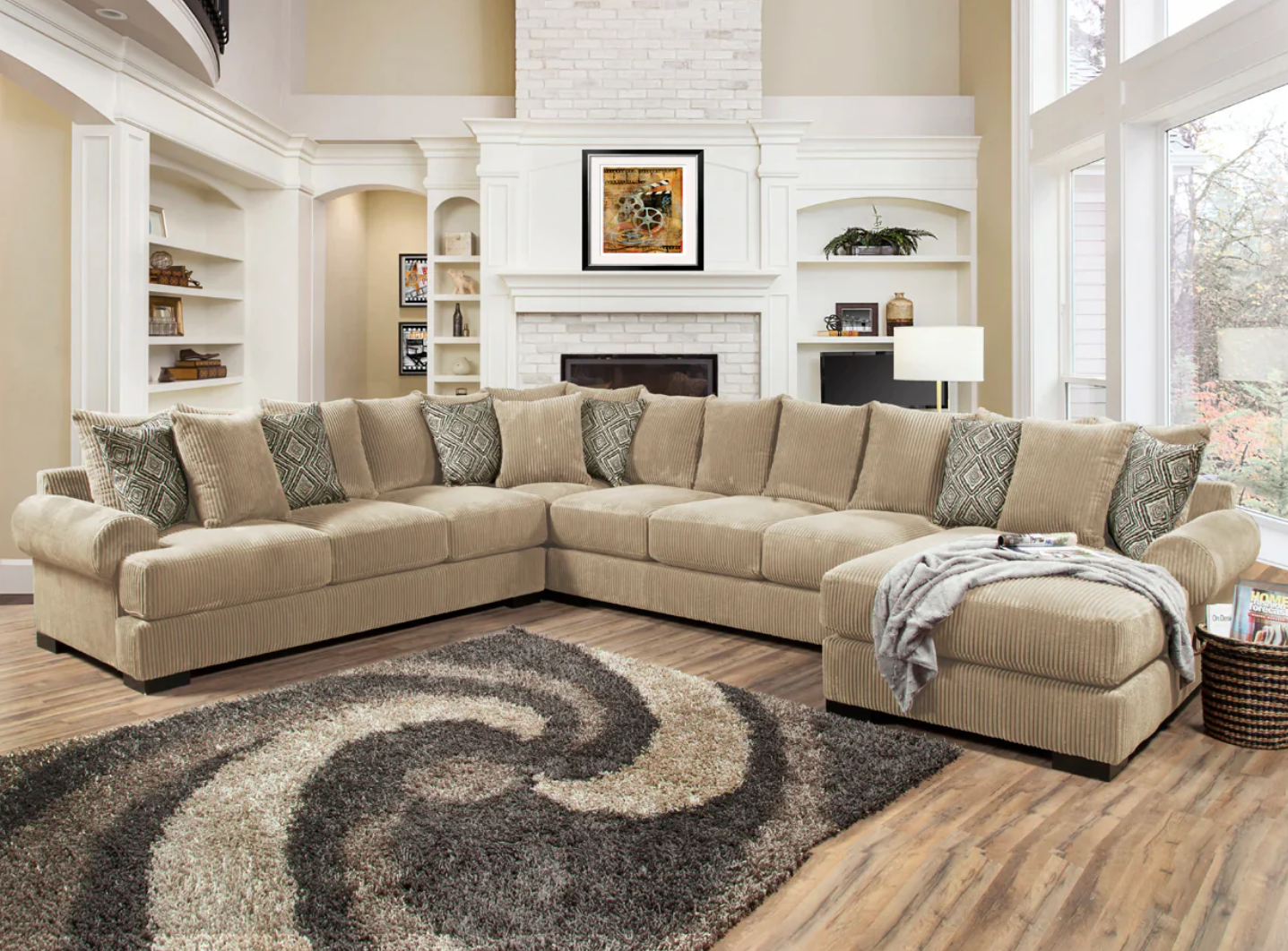 Comfort Industries Over Sized Memphis Sectional - 4 Color Choices