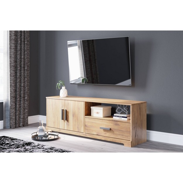 Larstin Tv Stand For Tvs Up To 63 quot Brown beige Signature Design By Ashley