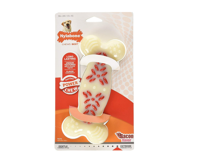 Nylabone DuraChew Action Ridges Bacon Flavor Bone， Souper - NCF405P