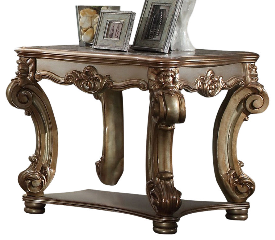 ACME Vendome End Table  Gold Patina  83121 Promo   Victorian   Side Tables And End Tables   by Emma Mason  Houzz