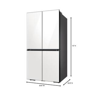  Bespoke 29 cu. ft. 4-Door Flex French Door Smart Refrigerator with Beverage Center in White Glass Standard Depth RF29A967512