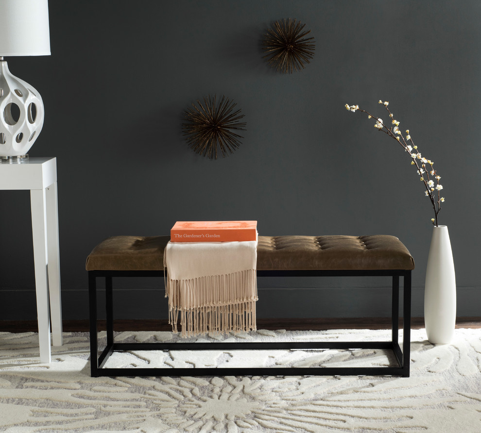 Safavieh Reynolds Bench   Industrial   Upholstered Benches   by Safavieh  Houzz