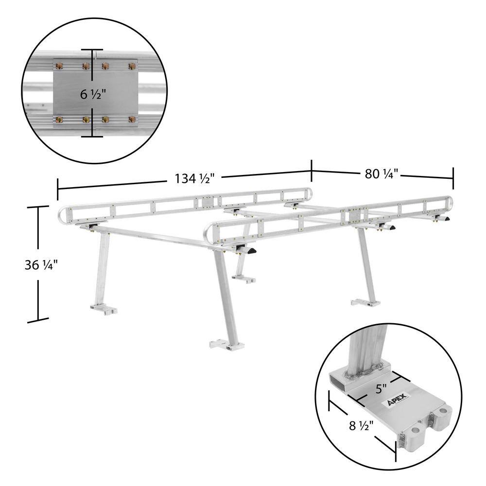 Apex 800 lbs. Universal Aluminum Truck Cap Rack CAP-RACK-ALUM