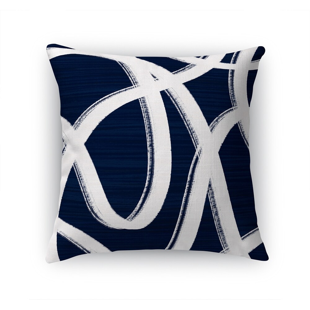 RIBBONS NAVY Accent Pillow By Kavka Designs