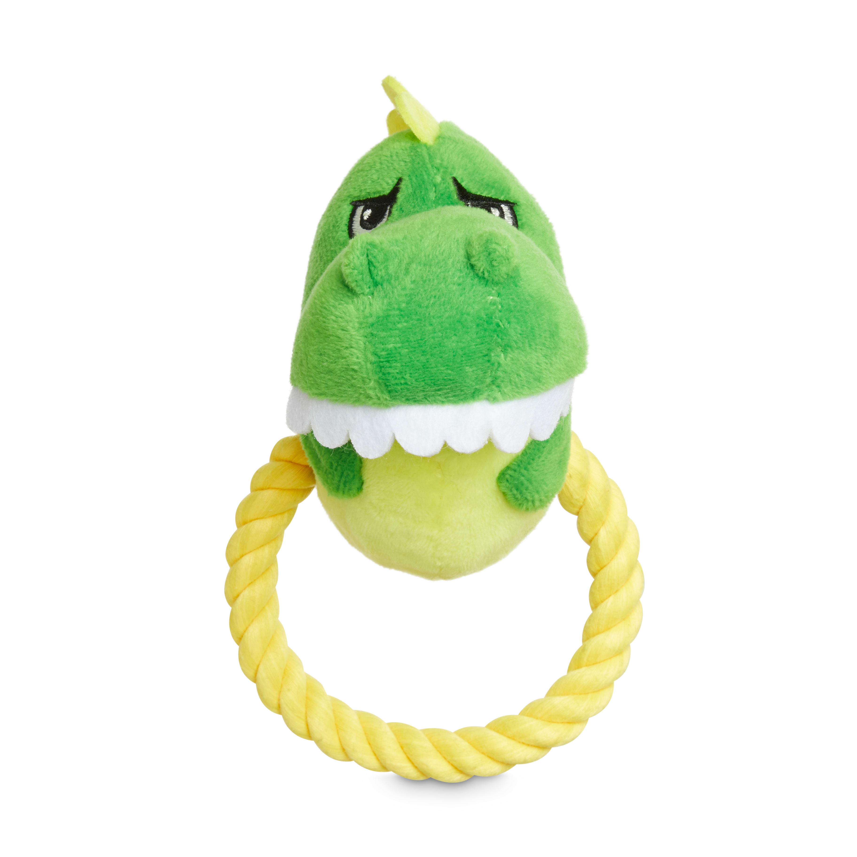 Leaps  Bounds Dinosaur Finger Puppet Plush  Rope Dog Toy in Various Styles， Small