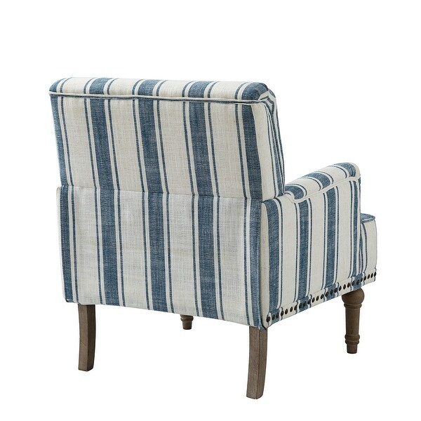 Geltrude Classic Upholstered Striped Armchair With Nailhead Trim Set of 2 by HULALA HOME