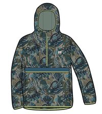 Gusto Recycled Windshell Smock - Abstract Seaweed Pistachio