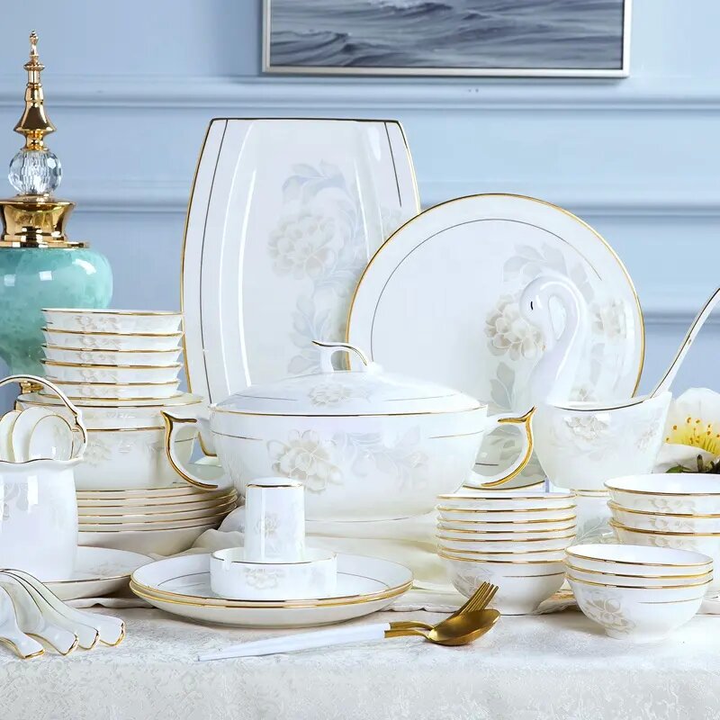 58pcs deluxe ceramic tableware set