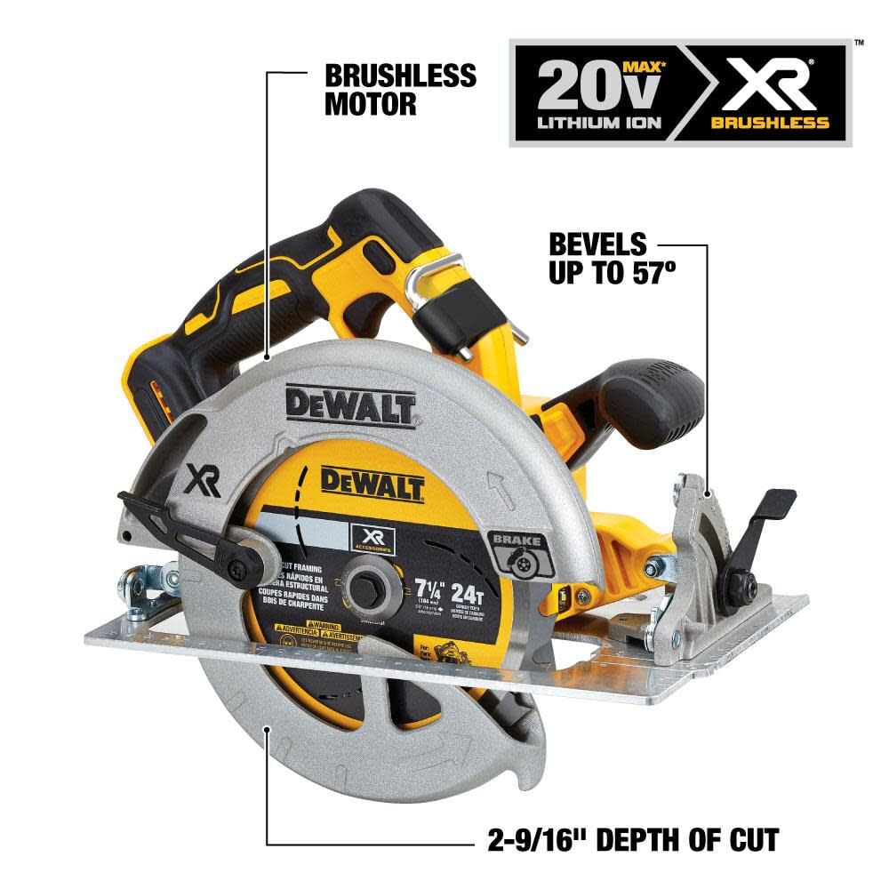 DEWALT 20V MAX 7 1/4 Circular Saw & 4.5" Angle Grinder Kit Bundle DCS570BUNDLE from DEWALT