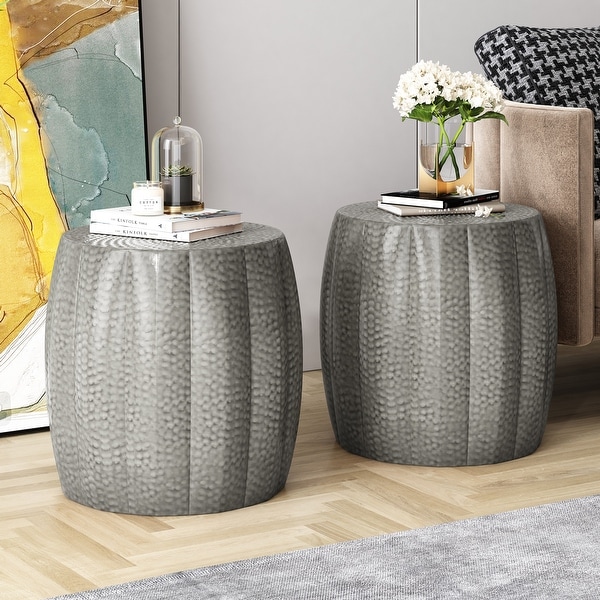 Sparling Iron Mandala Pumpkin Side Tables (Set of 2) by Christopher Knight Home