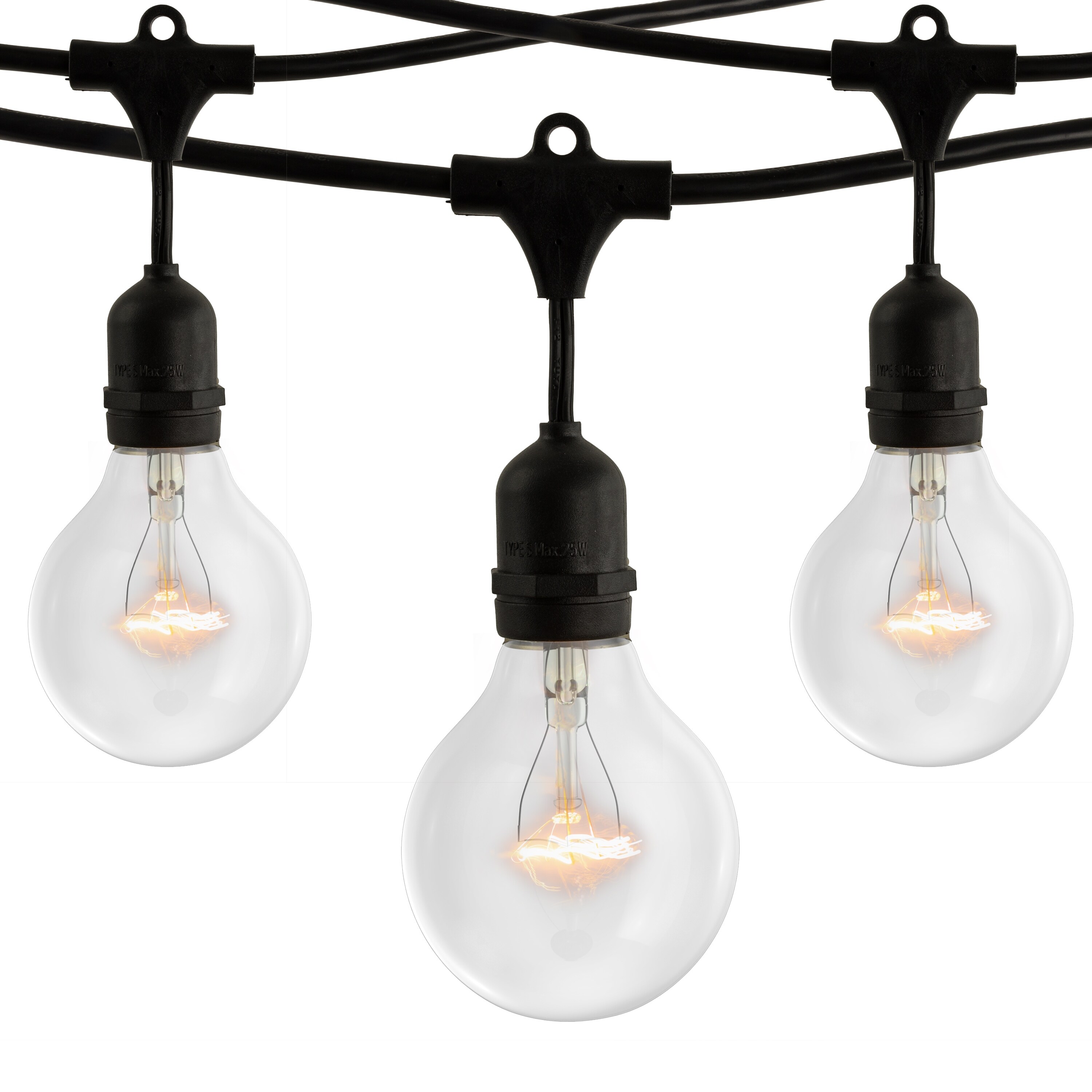 Bulbrite 48 Foot Black String Light with 15 - 25 Watt 2700K Incandescent Bulbs Shopping - The Best Deals on String Lights | 37939399