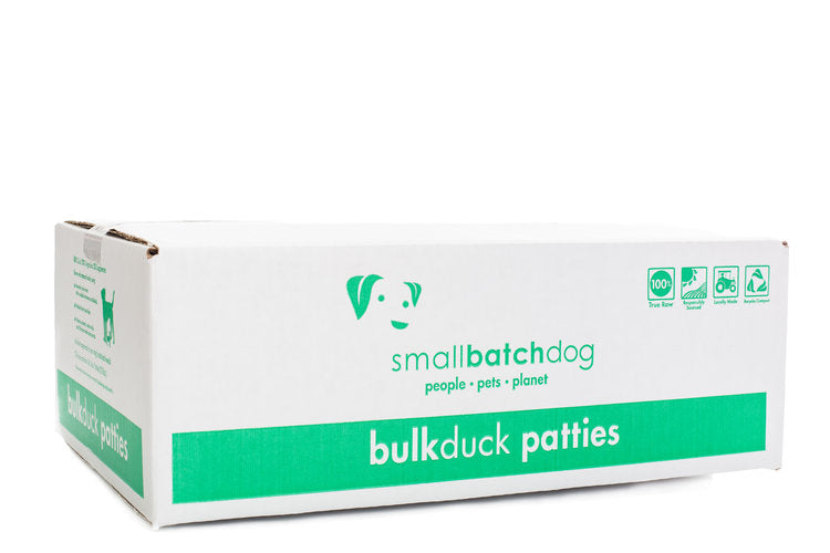 Smallbatch Dog Bulk Duck Patties: Frozen， 18 lbs;