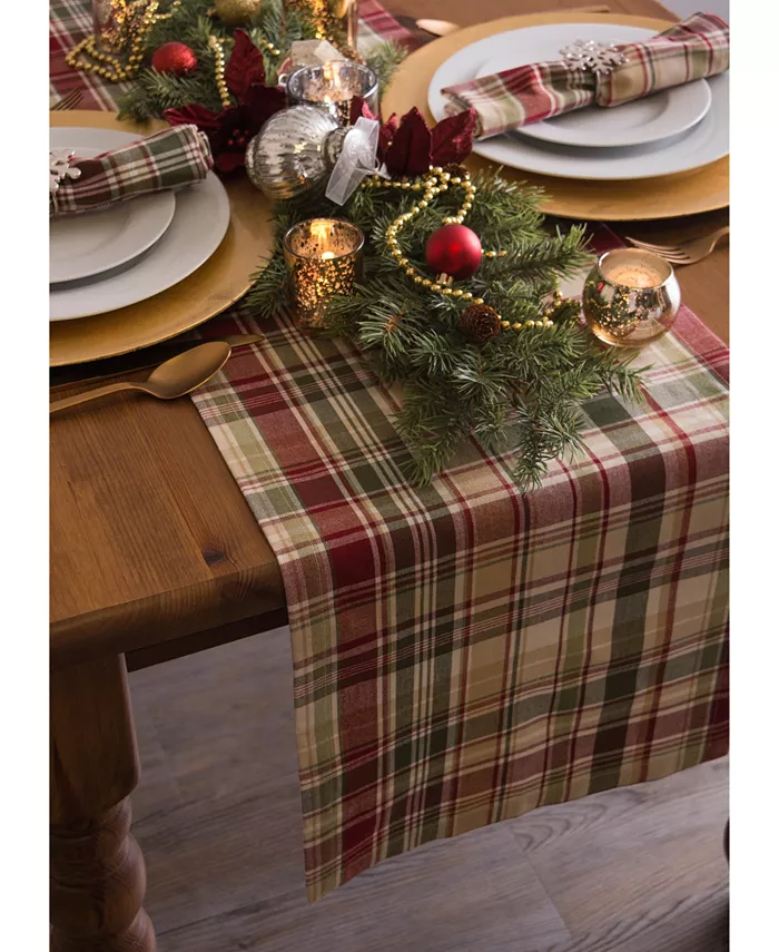 Design Imports Give Thanks Plaid Table Runner