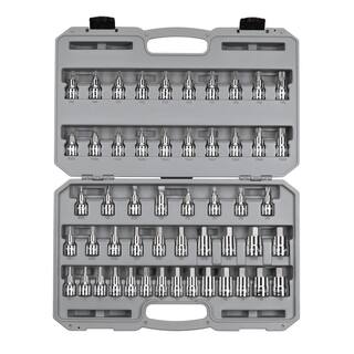 TEKTON 12 in. Drive Hex Torx Phillips Slotted Bit Socket Set (52-Piece) SHB92302