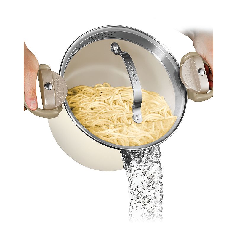 Gotham Steel Natural Collection 5-qt. Ceramic Nonstick Pasta Pot with Twist N' Lock Handles