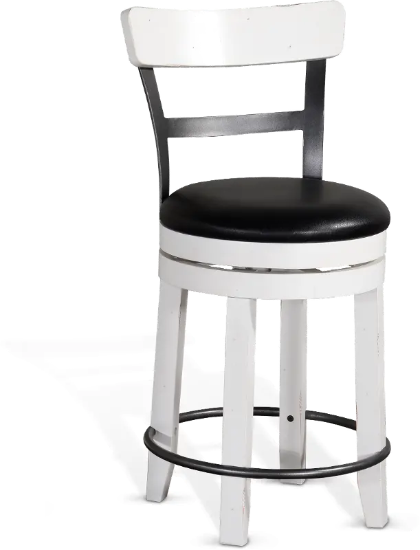 Bourbon County White Swivel Counter Height Stool