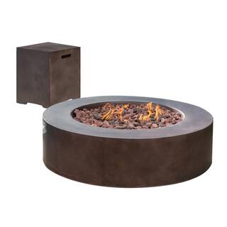 Royal Garden 41 in. Round Fire Pit - Lava Rock - Brown Cover TM21RD41FPBCV