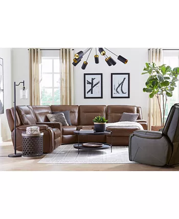 Furniture Hansley 2-Pc. Power Recliner Leather Sofa