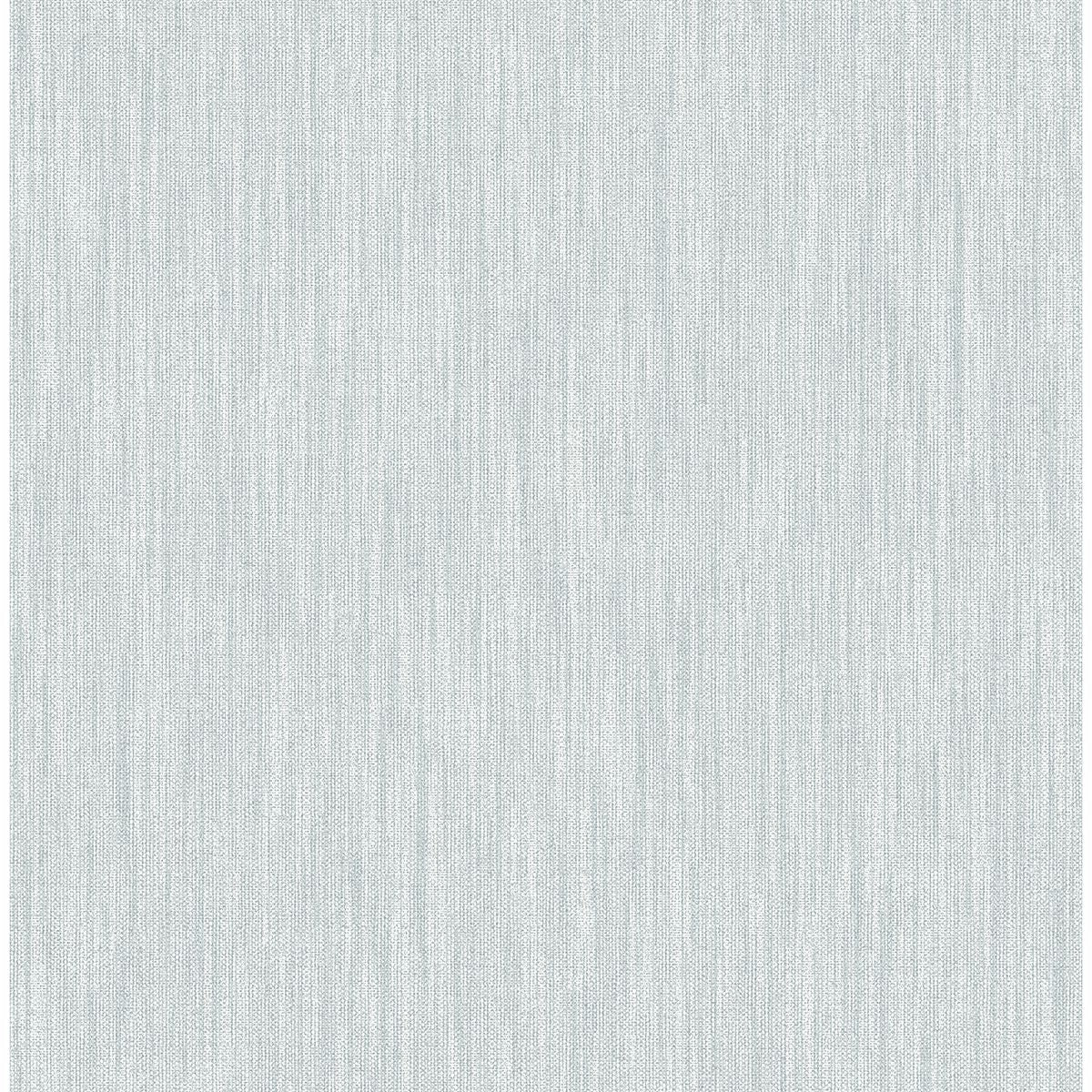 Sample Chenille Faux Linen Wallpaper in Light Blue from the Bluebell Collection