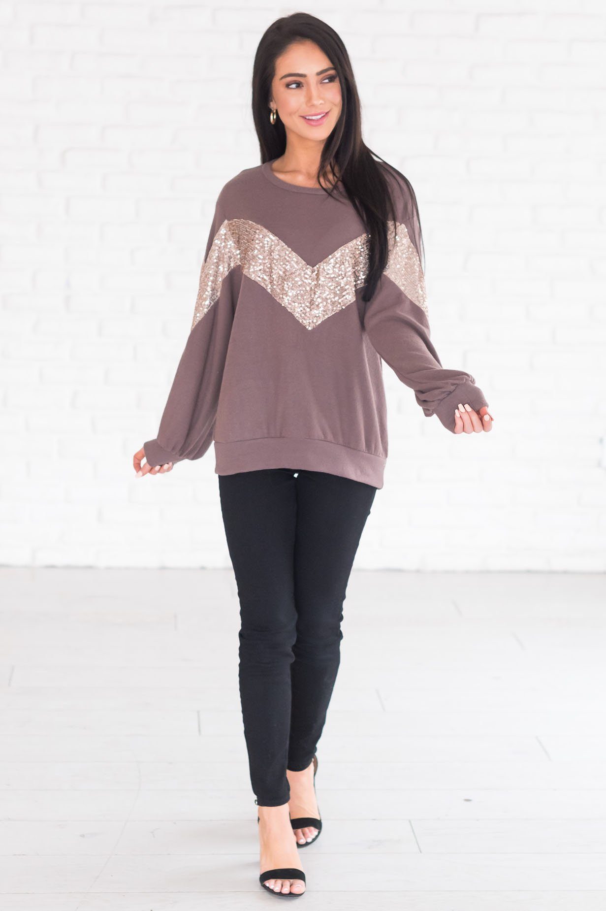 Filled With Joy Modest Fleece Top