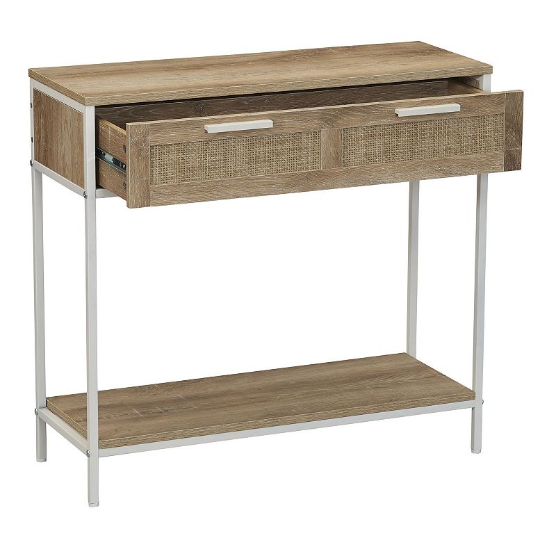 Household Essentials Modern Console Table with Drawer and Shelf