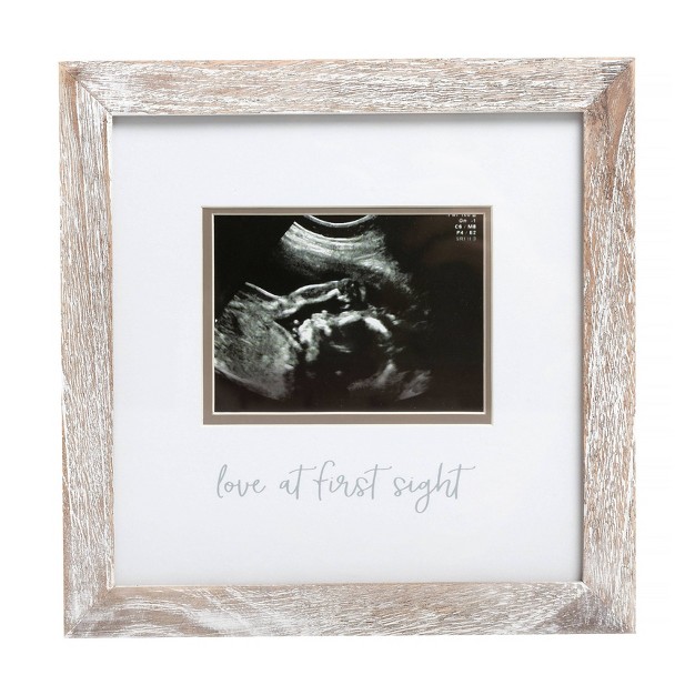 Pearhead Love At First Sight Sonogram Picture Frame Rustic White