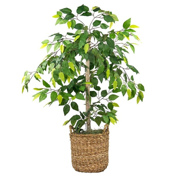 4Foot Artificial Ficus Tree in Handled Basket