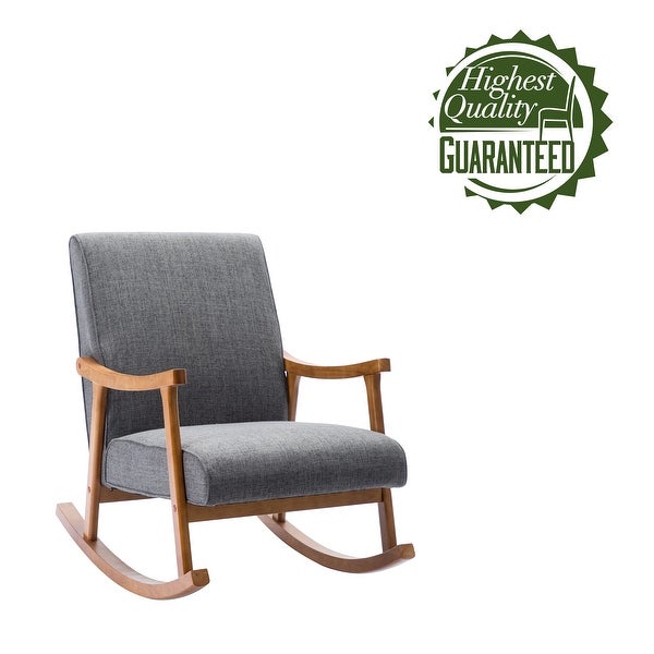 Porthos Home Hayes Fabric Rocking Accent Chair with Rubberwood Legs