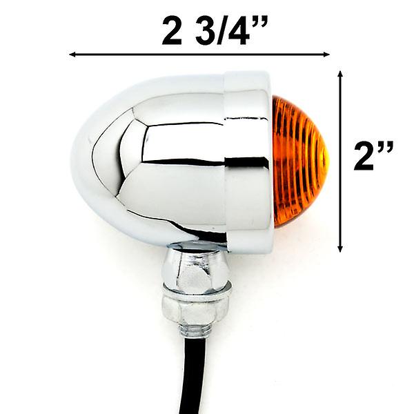 Motorcycle 2 pcs Chrome Amber Turn Signals Lights Compatible with Yamaha Vino Classic 50 80 125