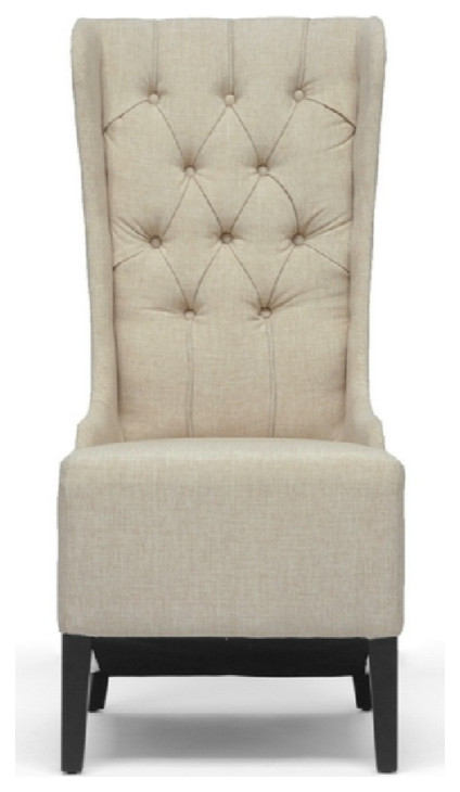 Baxton Studio Vincent Beige Linen Modern Accent Chair   Transitional   Armchairs And Accent Chairs   by Dot  ampBo  Houzz