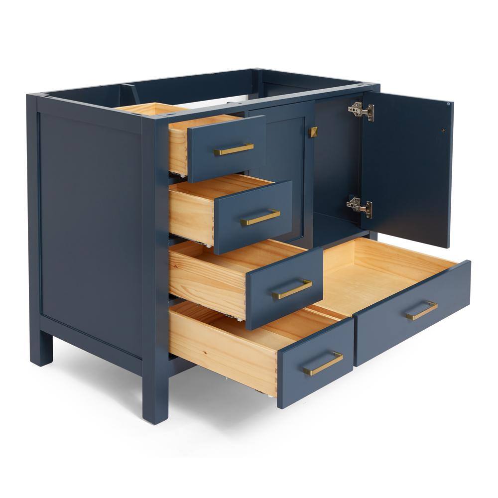 ARIEL Cambridge 42 in. W x 21.5 in. D Vanity Cabinet Only in Midnight Blue A043S-R-BC-MNB