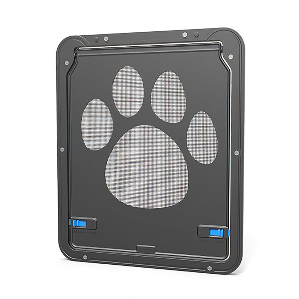 ametoys Pet Screen Door Magnetic Flap Screen Automatic Lockable Black Door for Small Cat Puppy