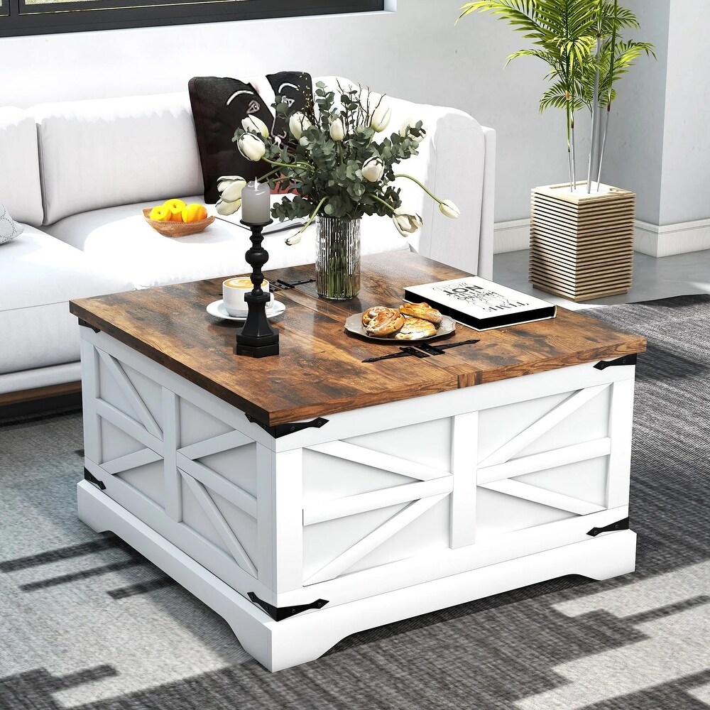 Farmhouse Coffee Table with Storage