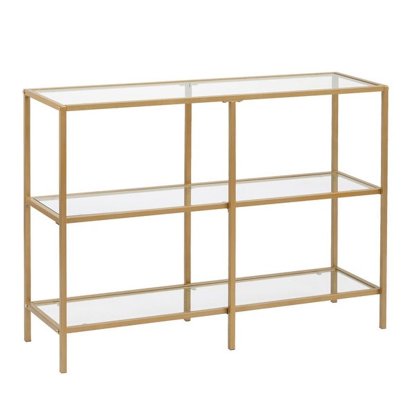 Golden Frame Glass Entryway Console Table Sofa Table|39