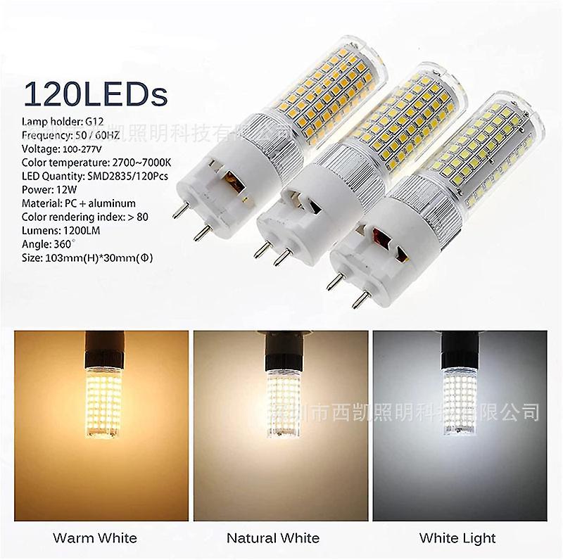 G12 16w Led Light Bulb G12 Base Led Corn Light Bulb T6 Metal Halide Light Bulb 130w Halogen Bulb Replacement For Street， Warehouse， Garage Lighting Ac