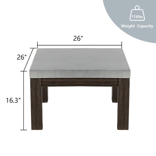 COSIEST Outdoor Solid Wood Square Coffee Table