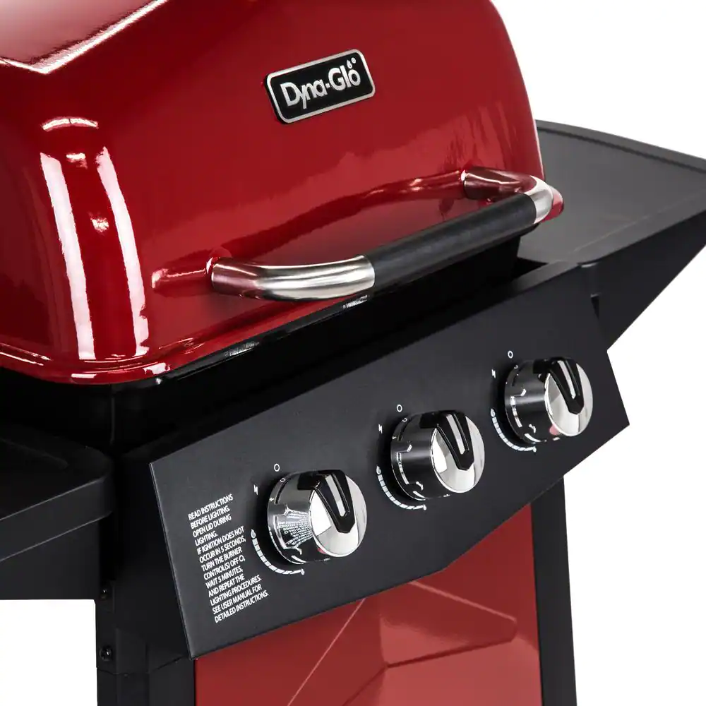 Dyna-Glo DGC310RNP-D 3-Burner Open Cart Propane Gas Grill in Red