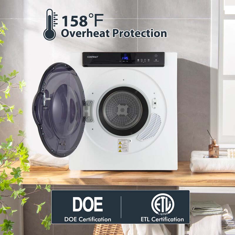 8.8 lbs Portable Clothes Dryer with Touch Panel, 1400W Front Load Tumble Laundry Dryer for Apartment Dorm