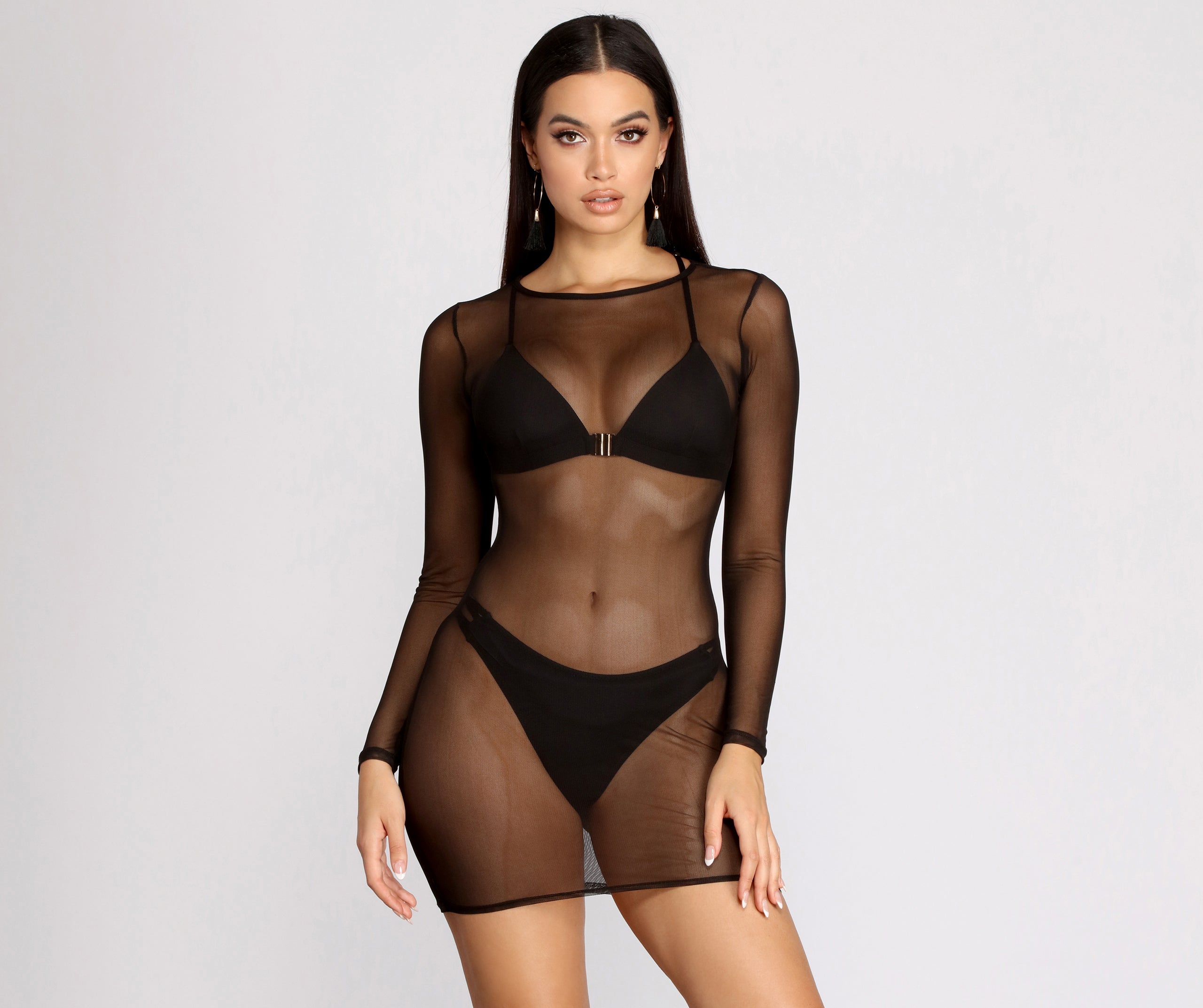 Clearly Meant For You Sheer Mesh Tunic