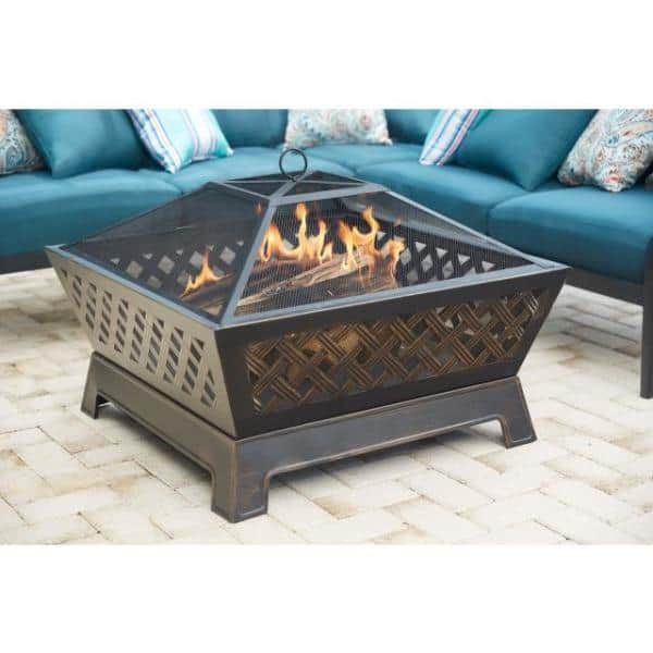 Hampton Bay Tipton 34 in. Steel Deep Bowl Fire Pit in Oil Rubbed Bronze OFW832S